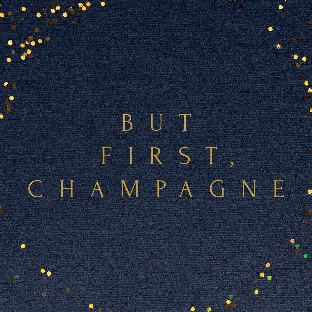 Champagne Instagram post template, editable text