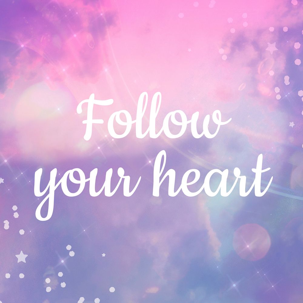 Follow your heart  Instagram post template, editable text