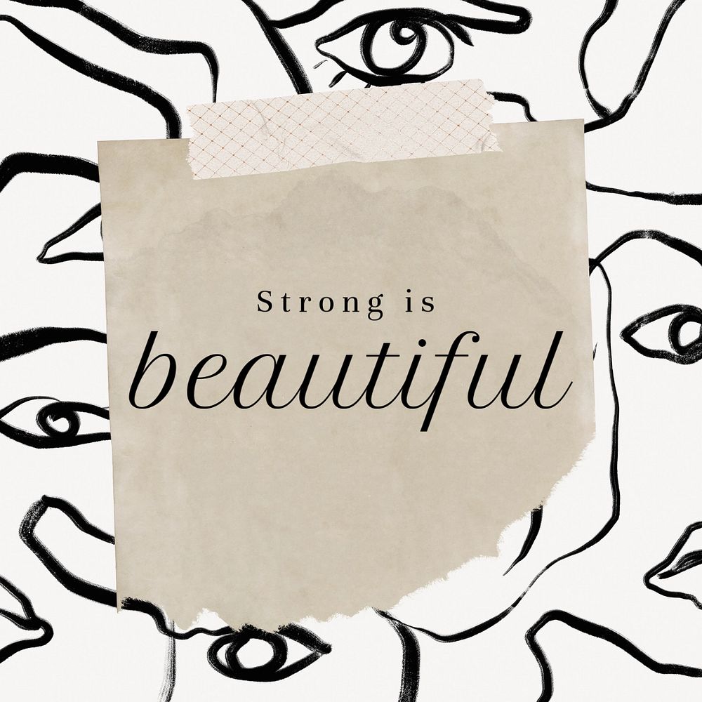 Strong is beautiful  Instagram post template, editable text