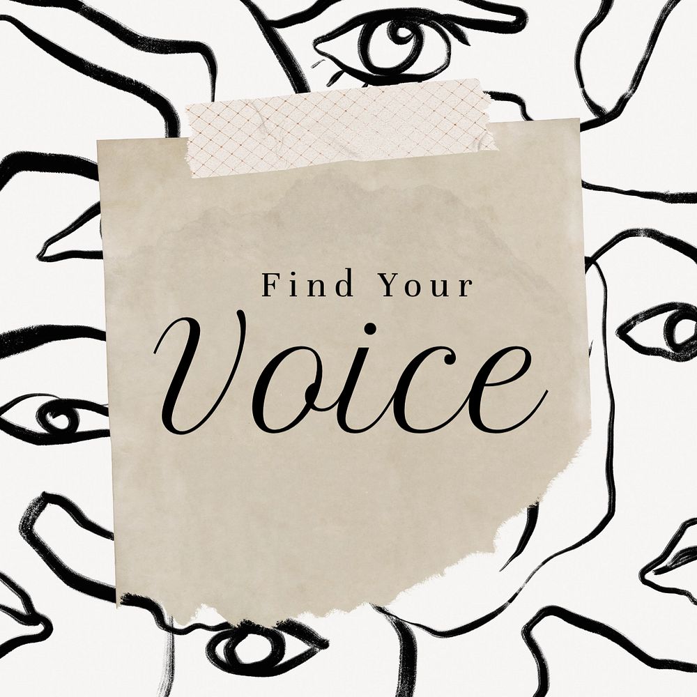 Find your voice  Instagram post template, editable text