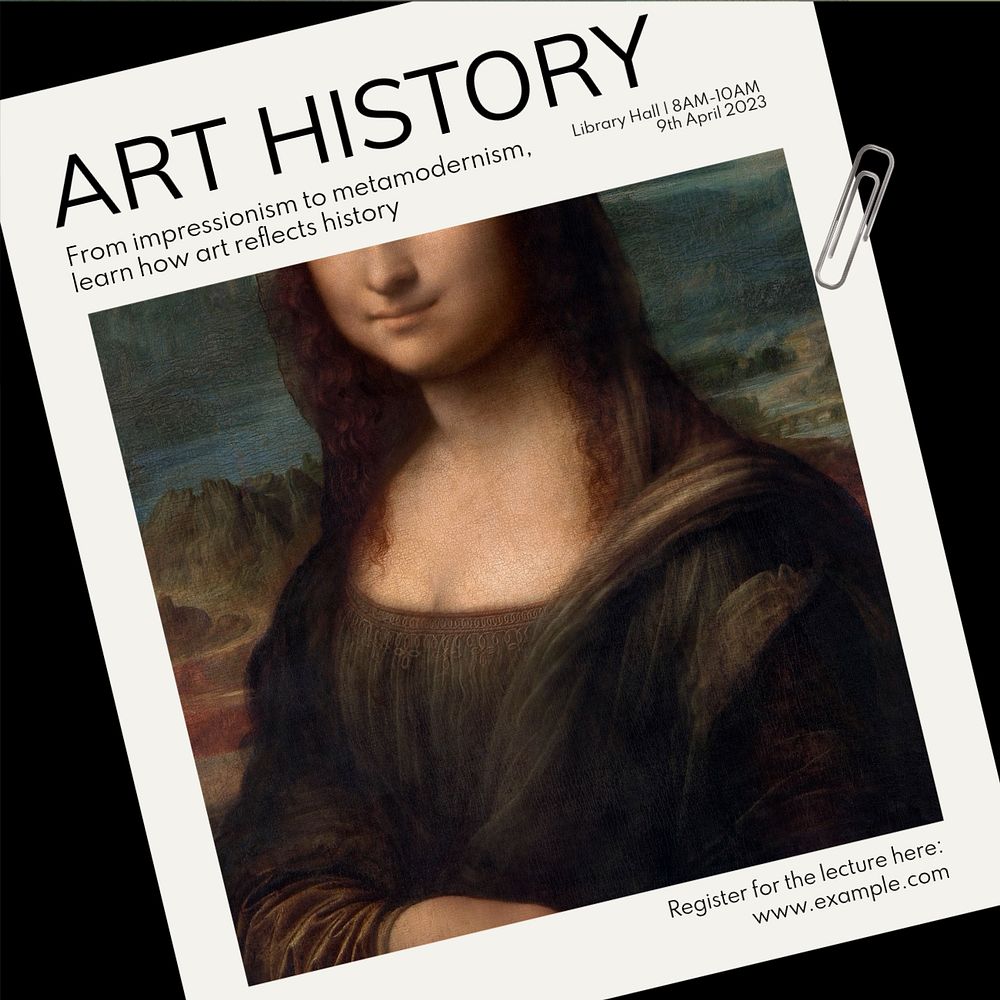 Art history class  Instagram post template, editable text