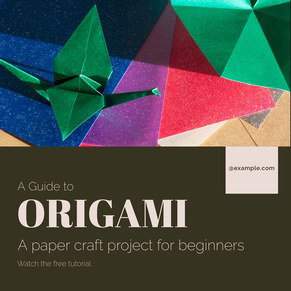 Origami  Instagram post template, editable text