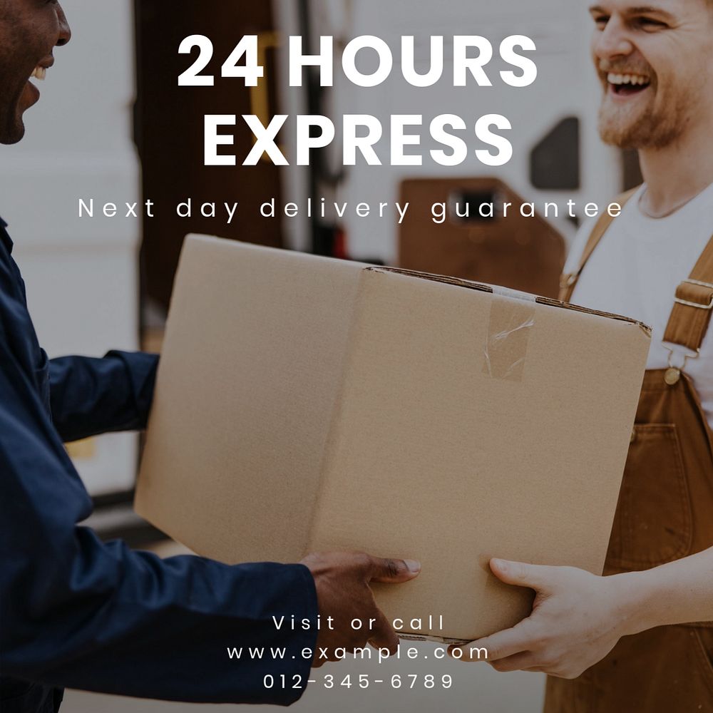 Express delivery   Instagram post template, editable text