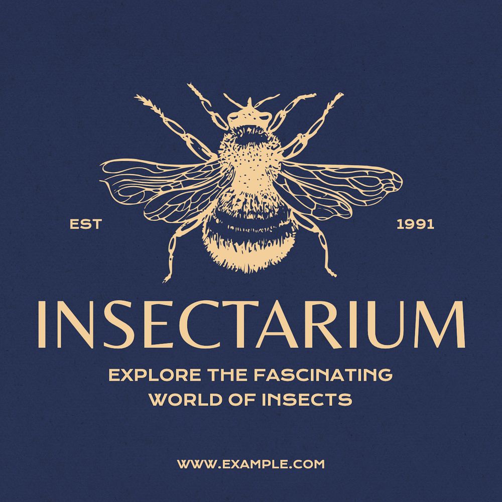 Insectarium Instagram post template, editable text