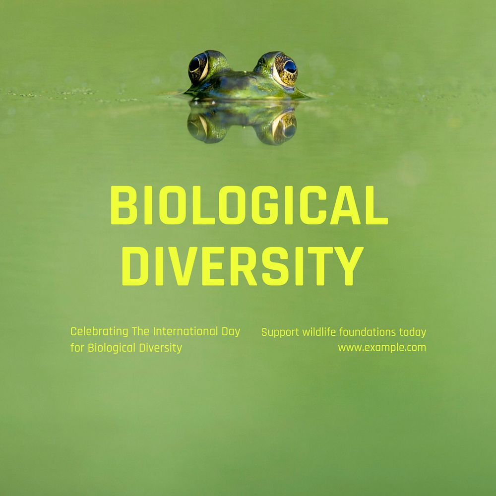 Biological diversity Instagram post template, editable text