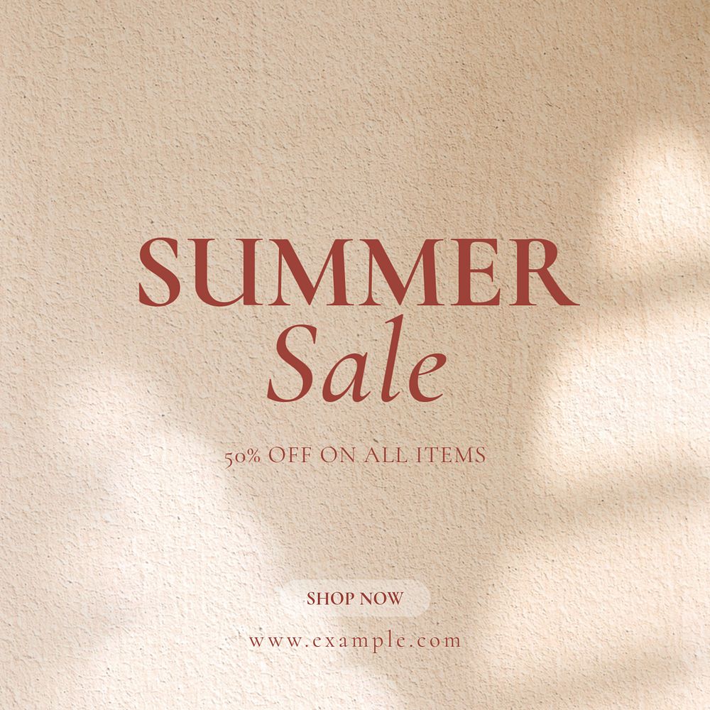 Summer sale  Instagram post template, editable text