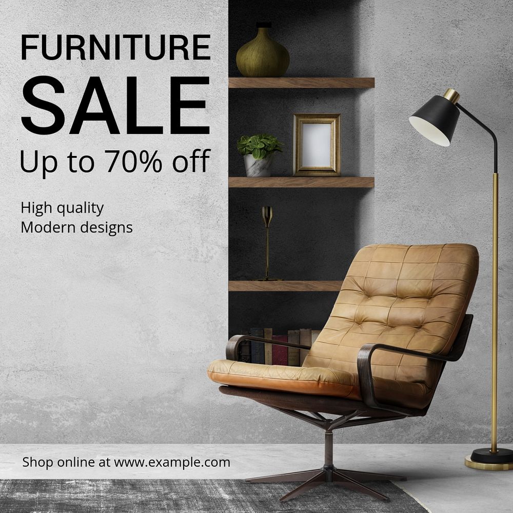 Furniture sale Instagram post template, editable text