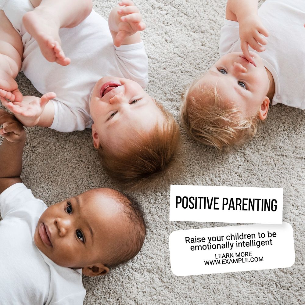 Positive parenting Instagram post template, editable text