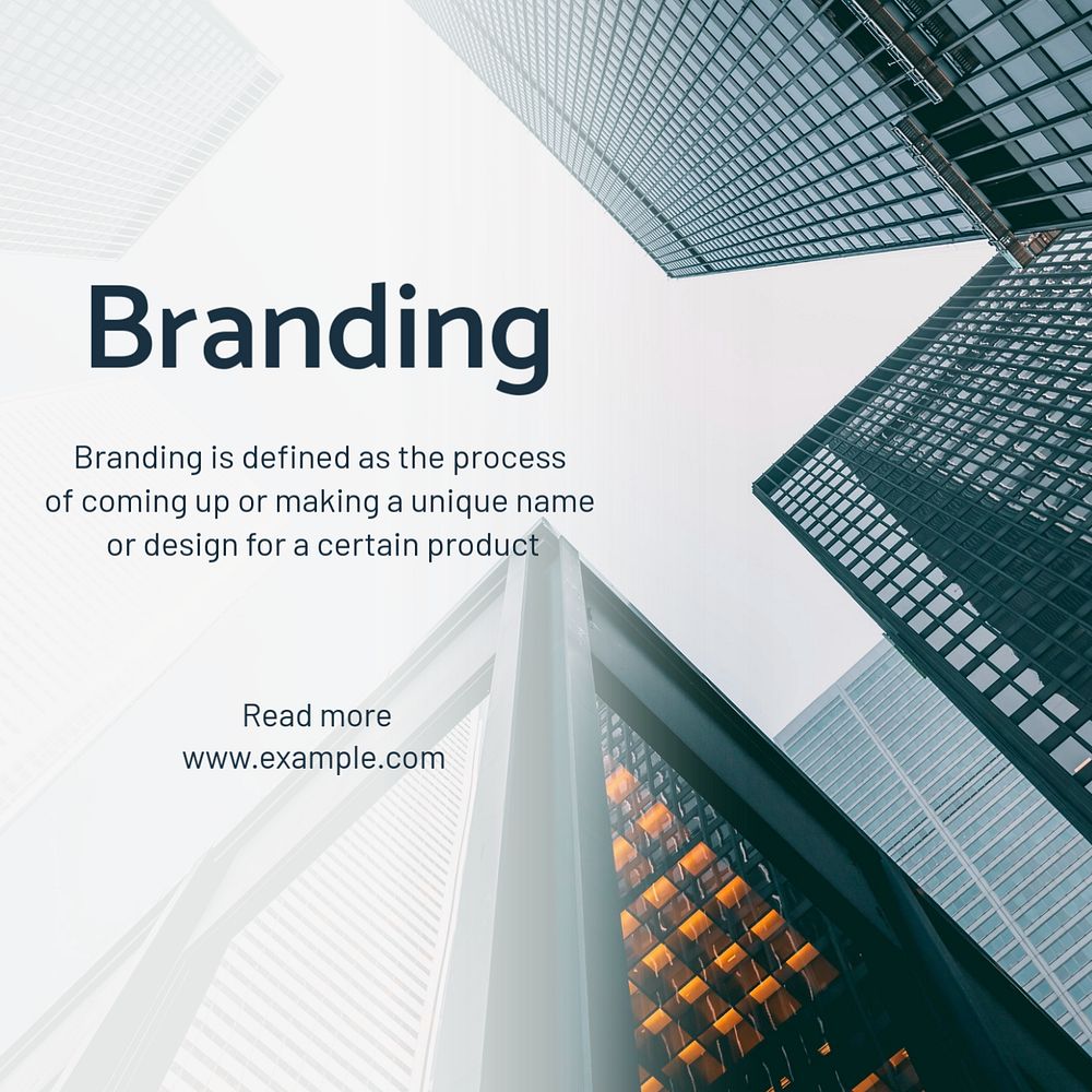 Branding Instagram post template, editable text