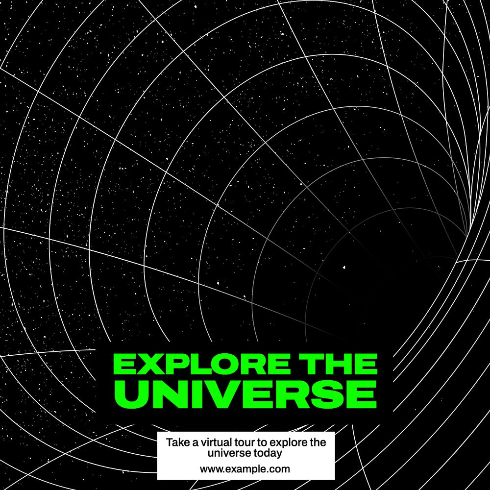 Explore the universe Instagram post template, editable text