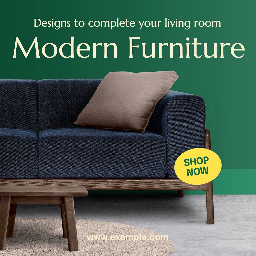 Modern furniture Instagram post template, editable text