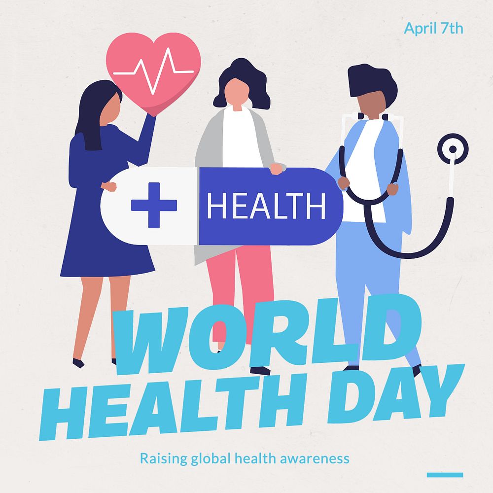 World Health Day Instagram post template, editable text