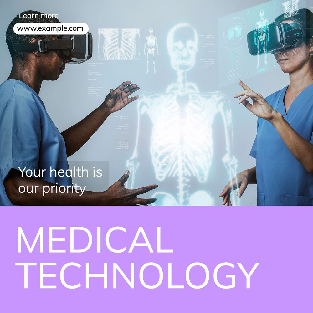 Medical technology Instagram post template, editable text