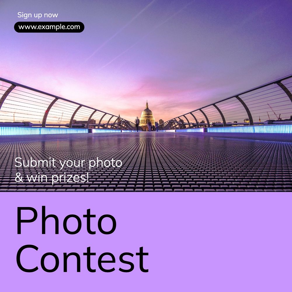 Photo contest Instagram post template, editable text