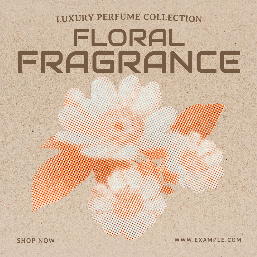 Floral fragrance Instagram post template, editable text