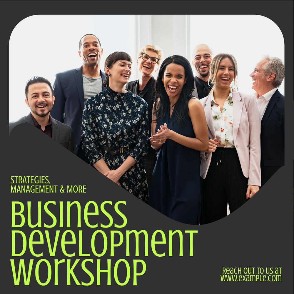 Business development workshop Instagram post template, editable text