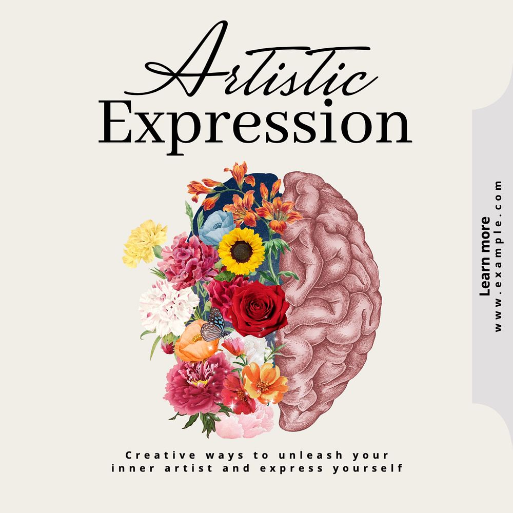 Artistic expression Instagram post template, editable text