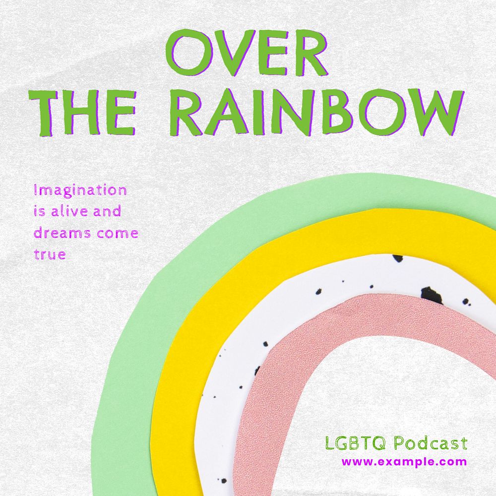 LGBTQ podcast Instagram post template, editable text