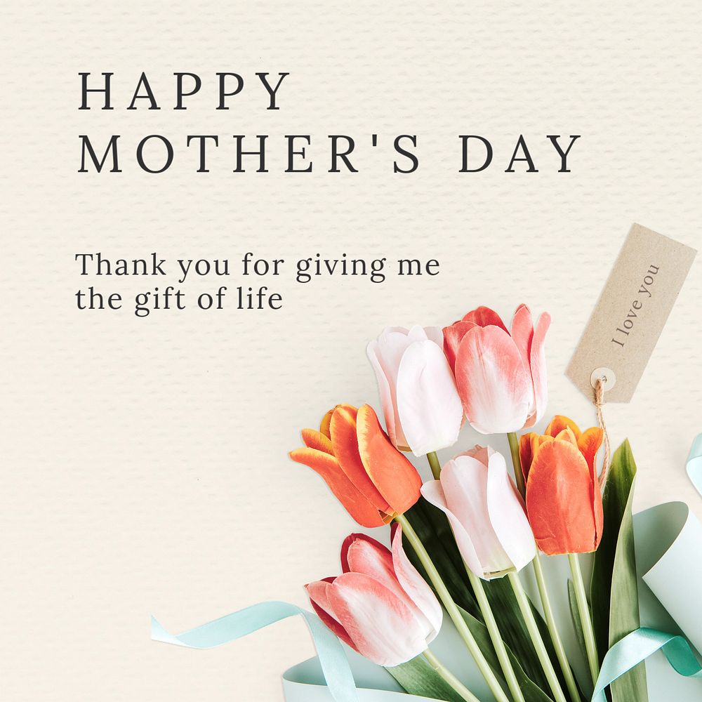 Happy mother's day  Instagram post template, editable text