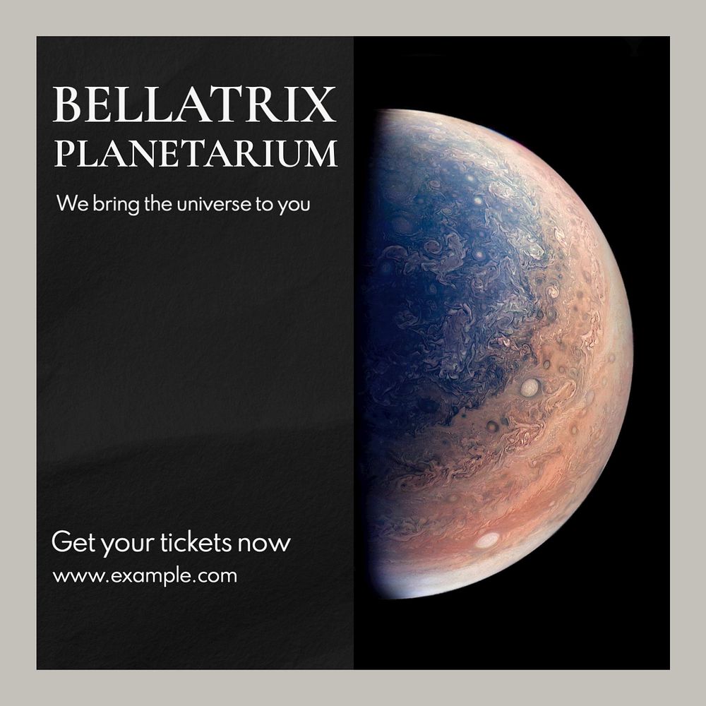 Planetarium Instagram post template, editable social media design