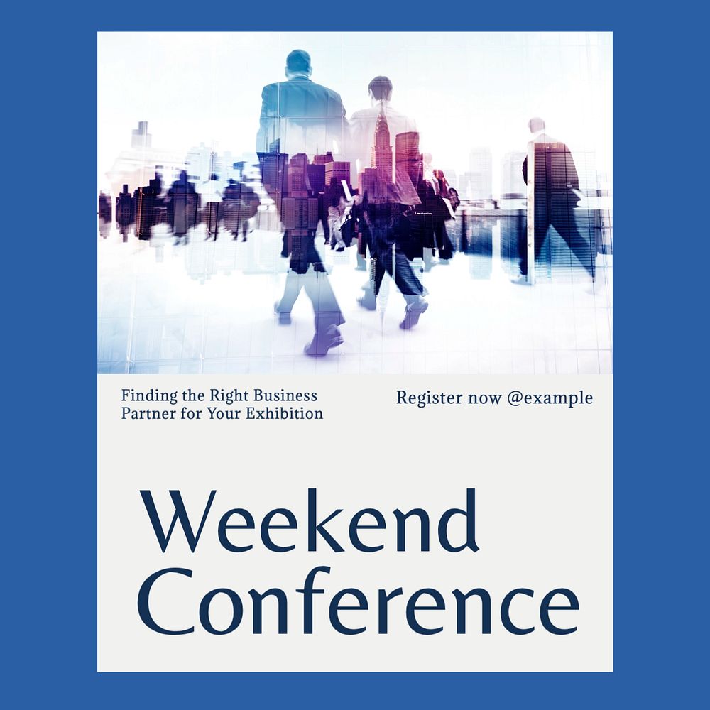 Weekend conference Instagram post template, editable text