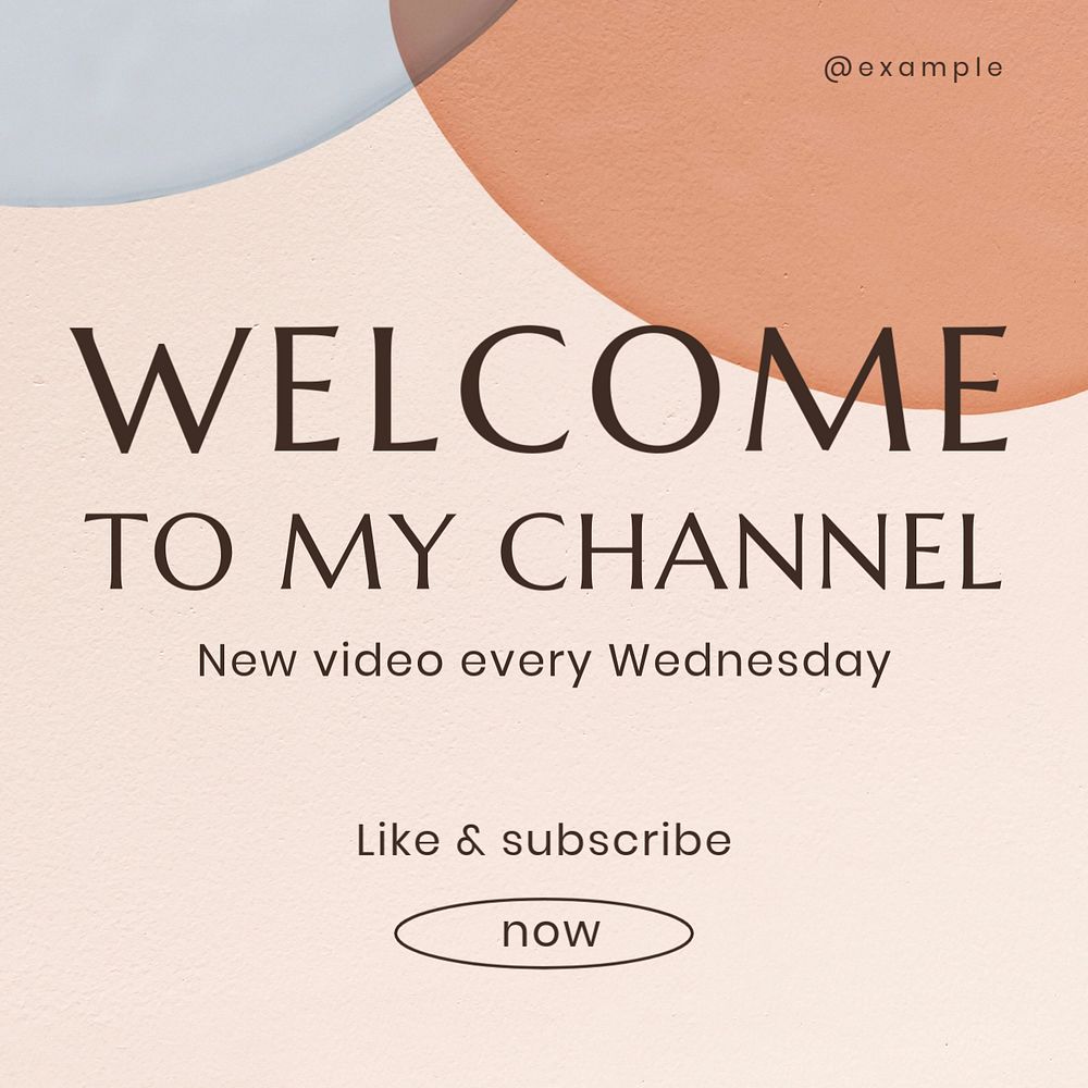 Welcome to my channel Instagram post template, editable text