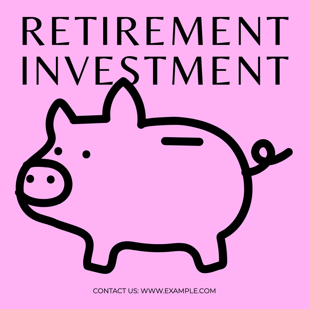 Retirement investment Instagram post template