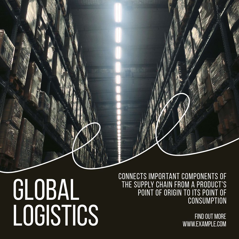 Global logistics Facebook post template, editable design