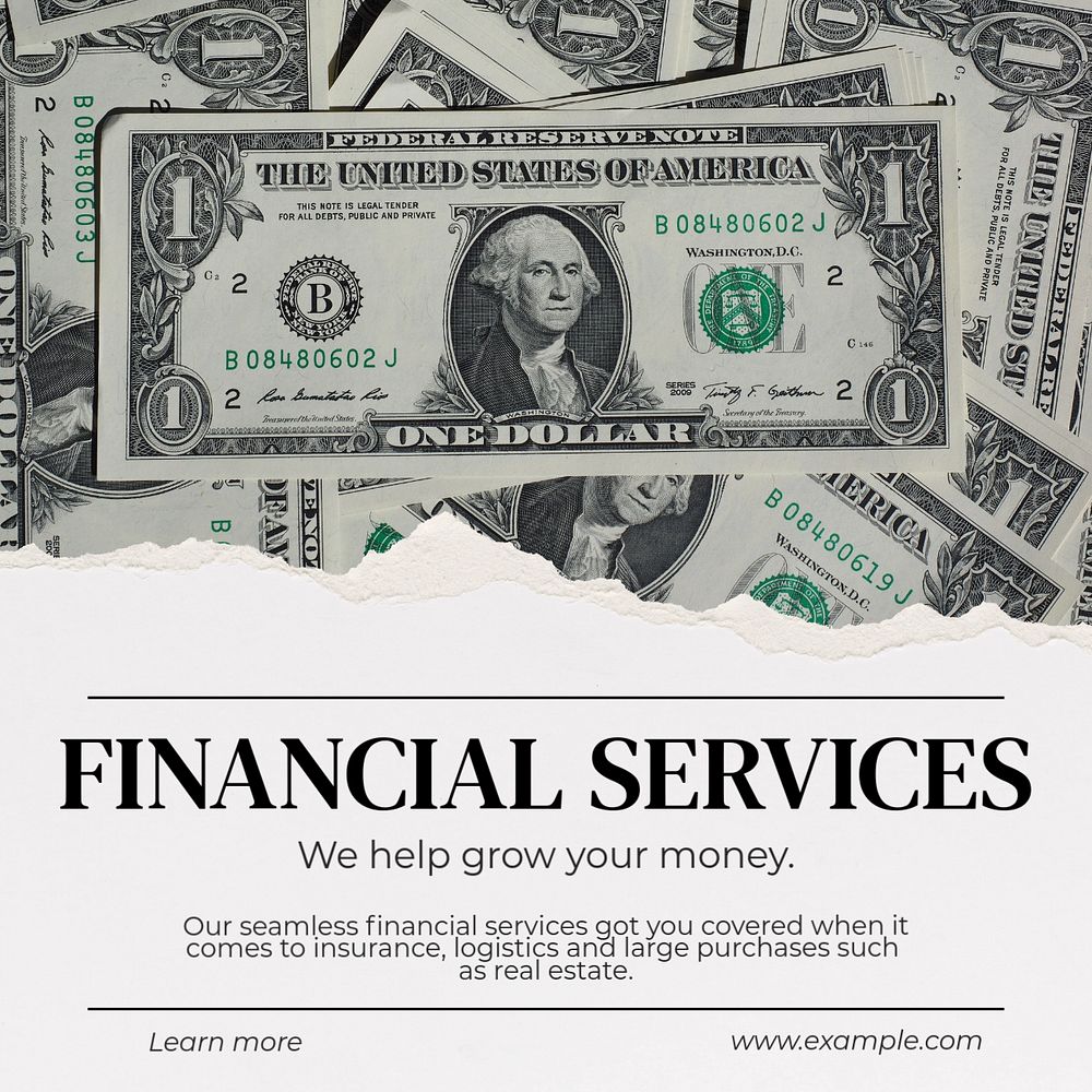 Financial services Instagram post template, editable text