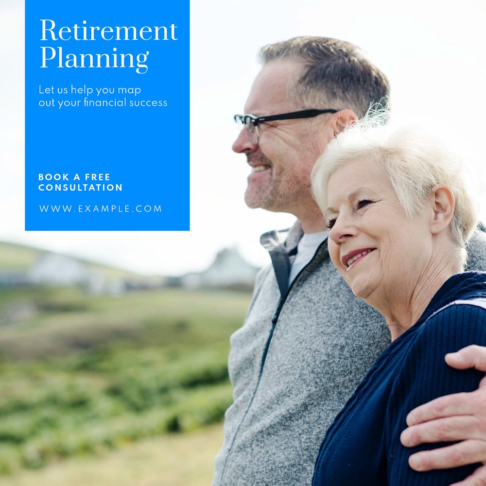 Retirement planning Instagram post template, editable text