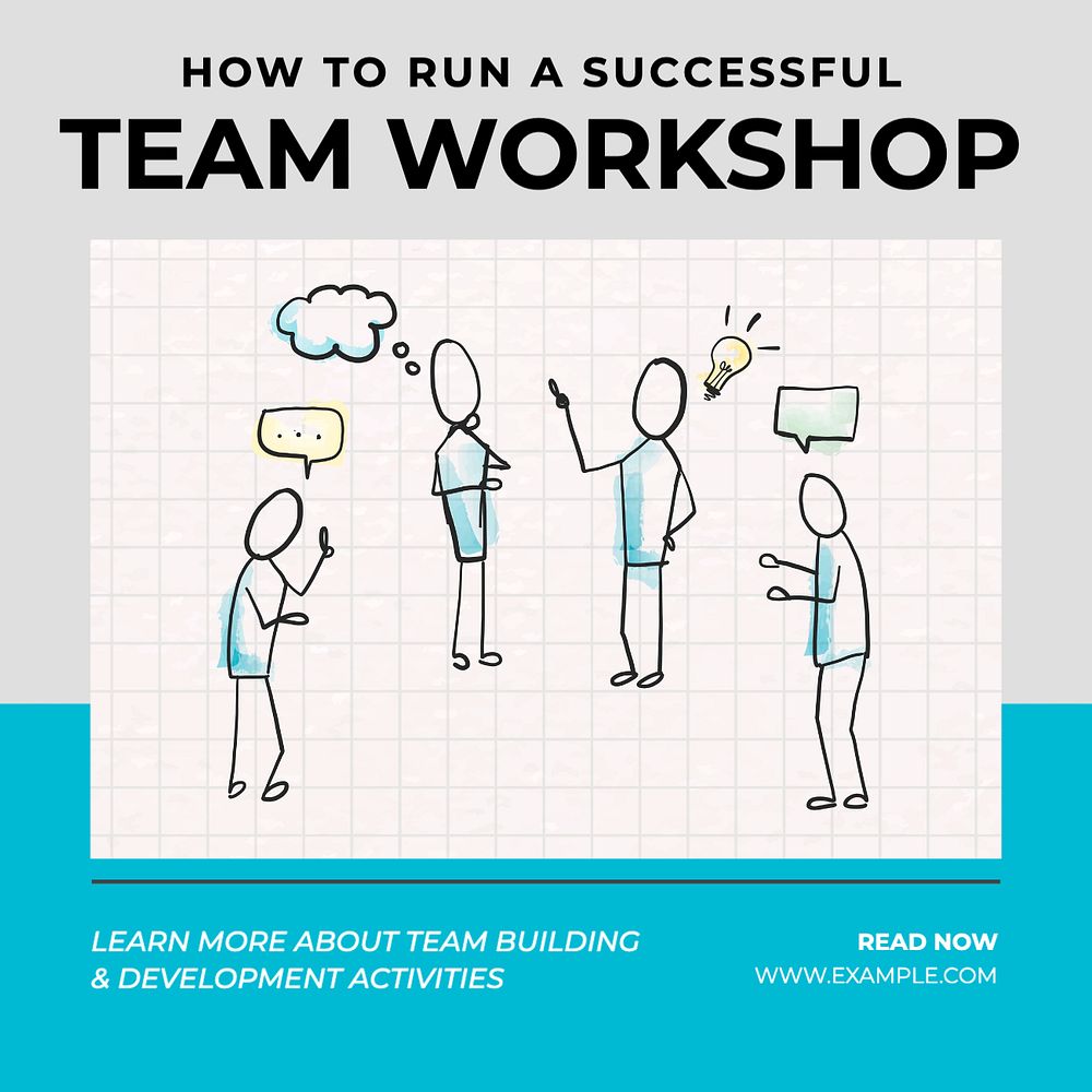 Team workshop Instagram post template, editable text