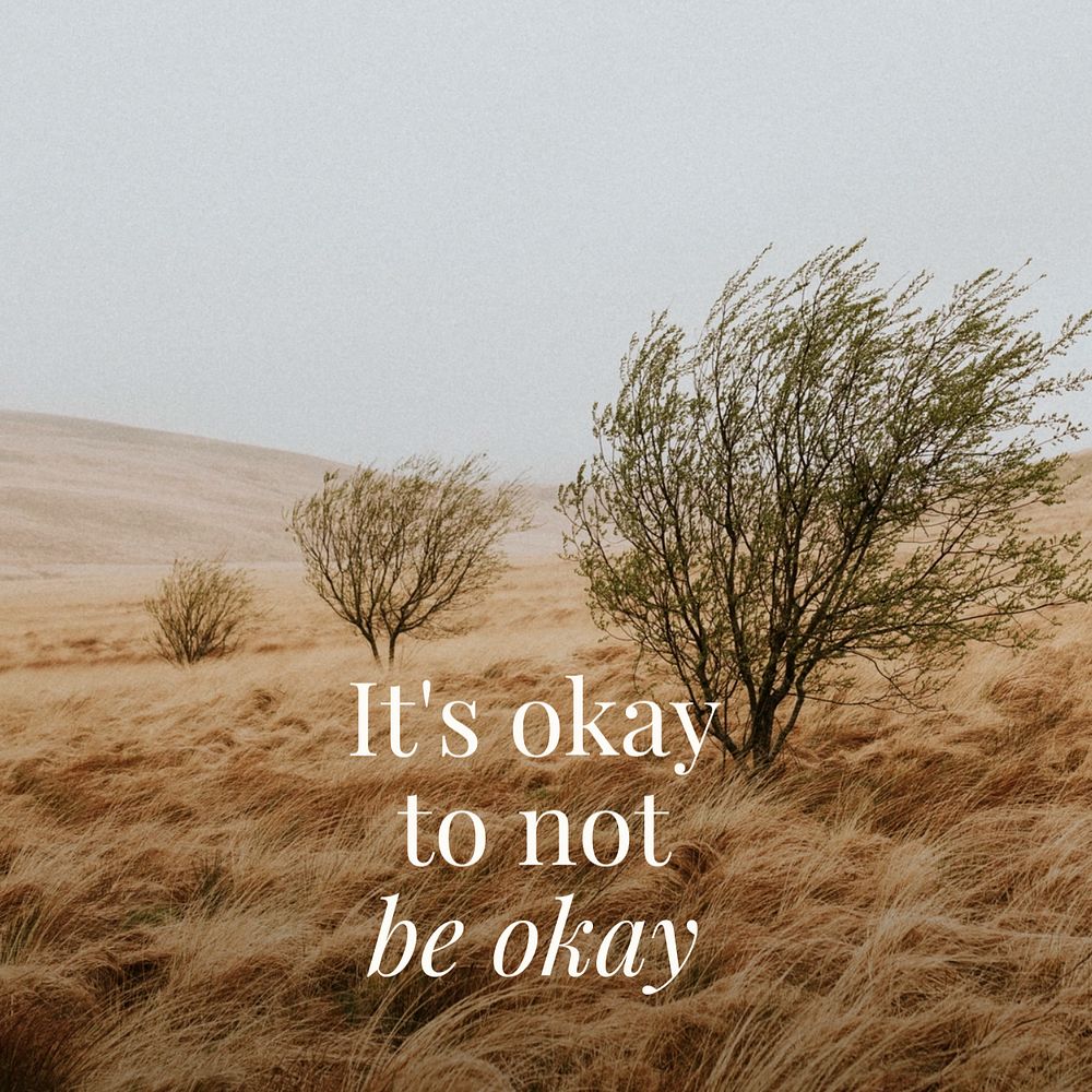 It's ok to not be ok  Instagram post template, editable text