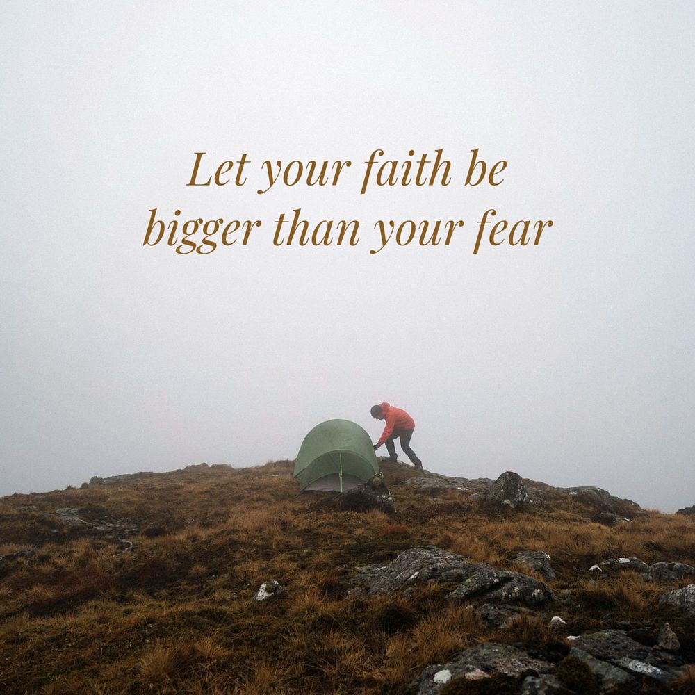 Faith over fear  Instagram post template, editable text