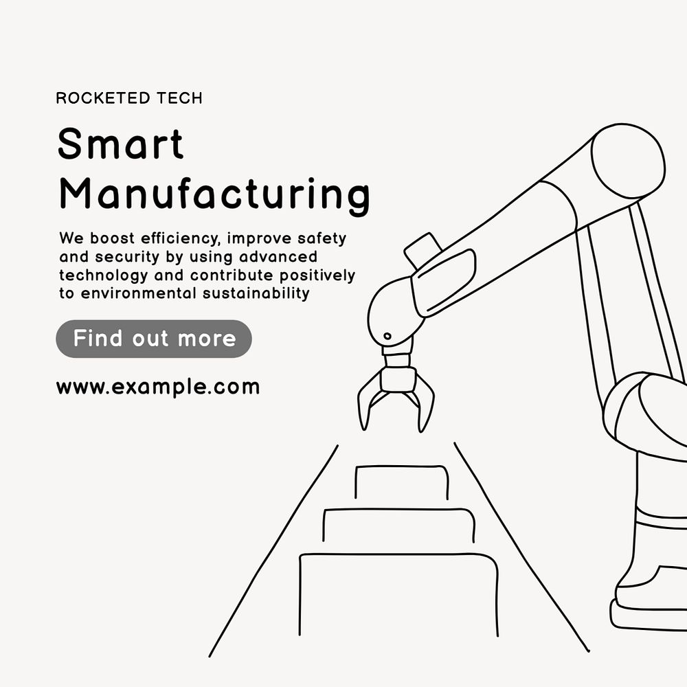 Smart manufacturing Instagram post template, editable text