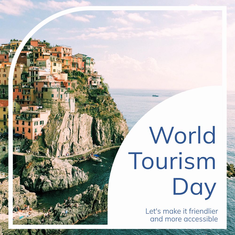 World tourism day Instagram post template, editable text