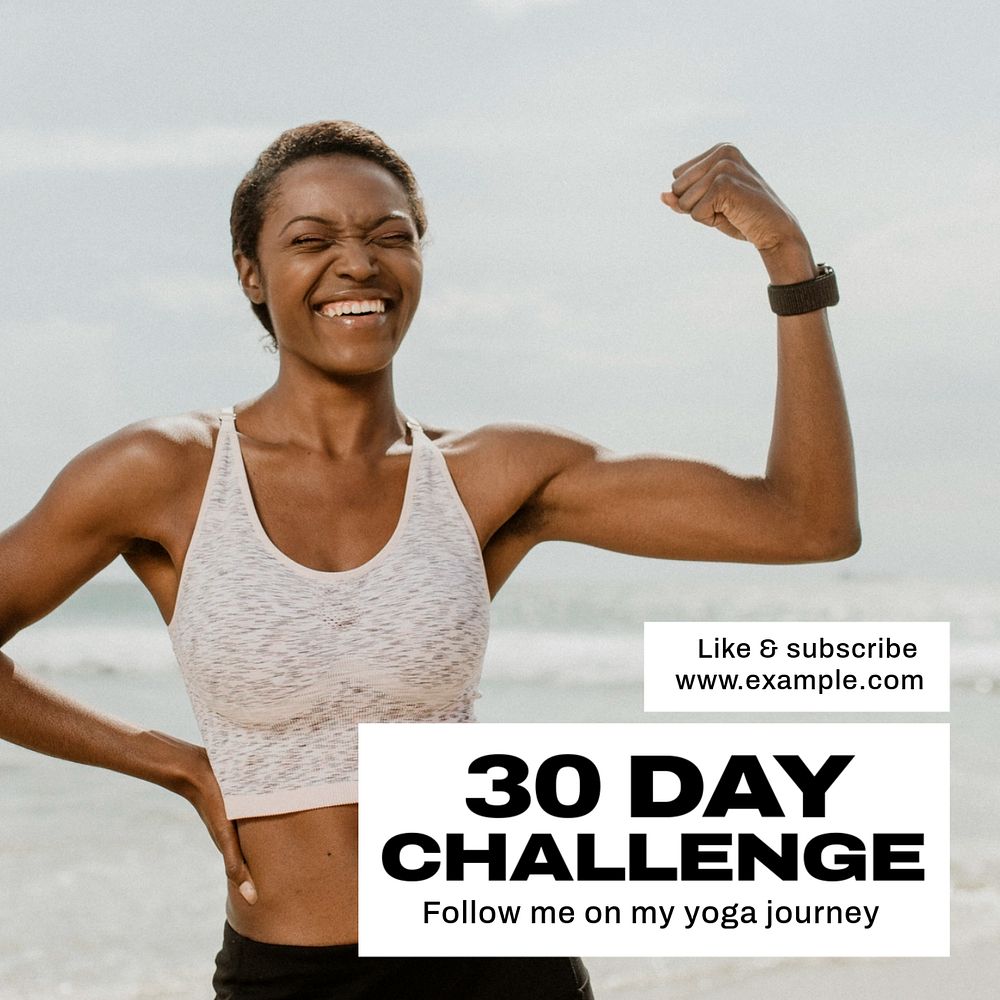 30 day challenge Instagram post template, editable text