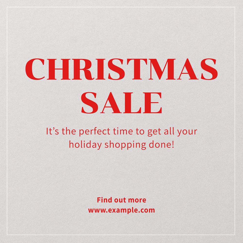 Christmas sale Instagram post template, editable text