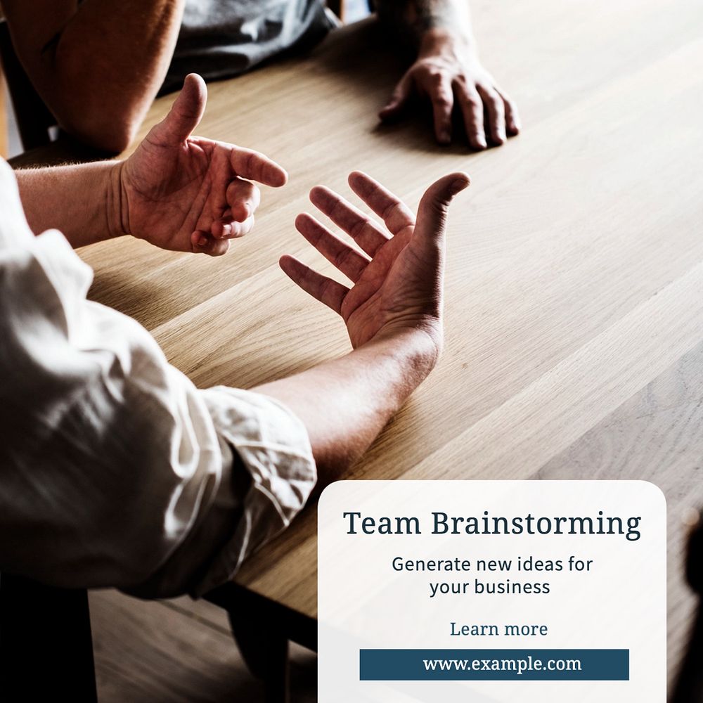 Team brainstorming Instagram post template, editable text