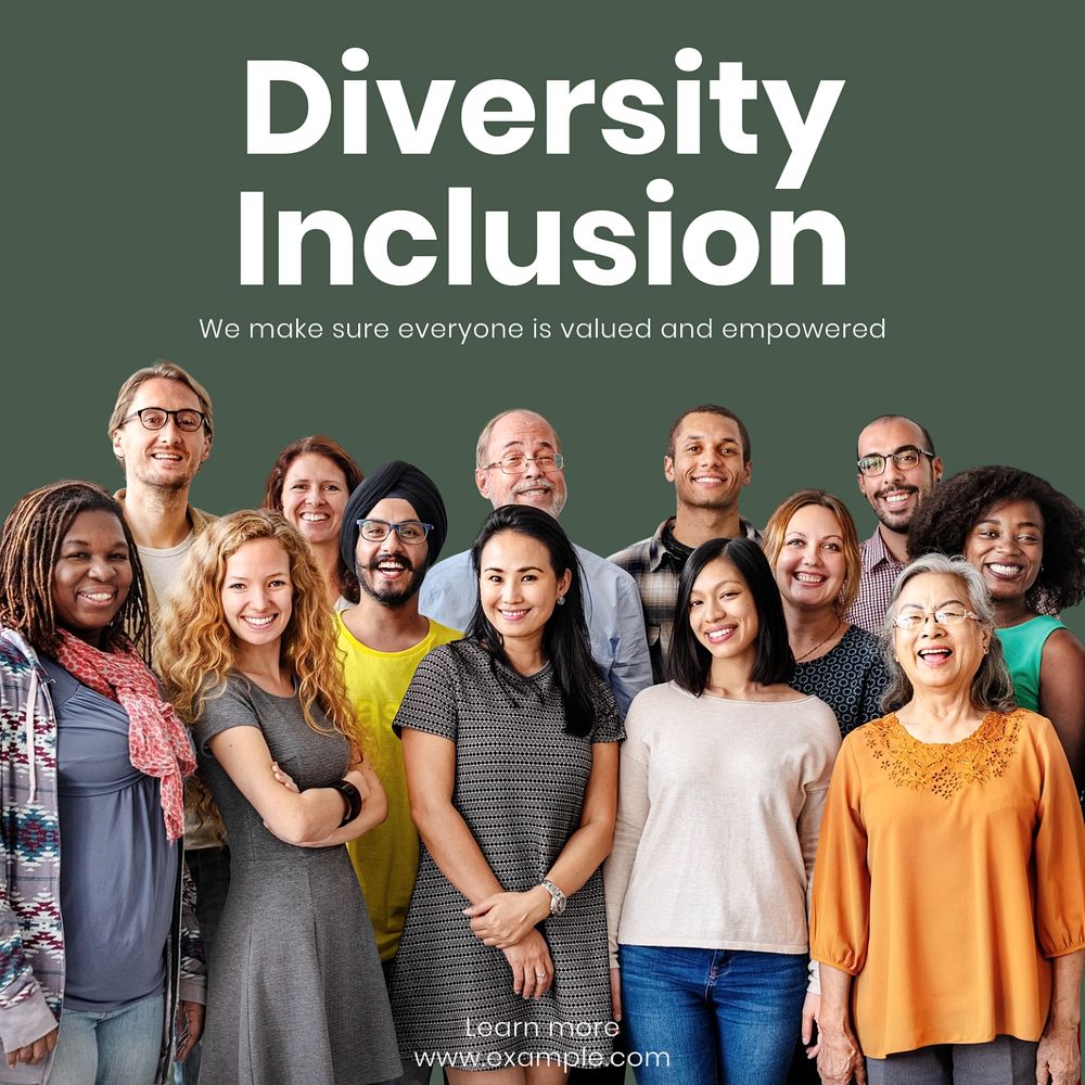 Diversity and inclusion Instagram post template, editable text