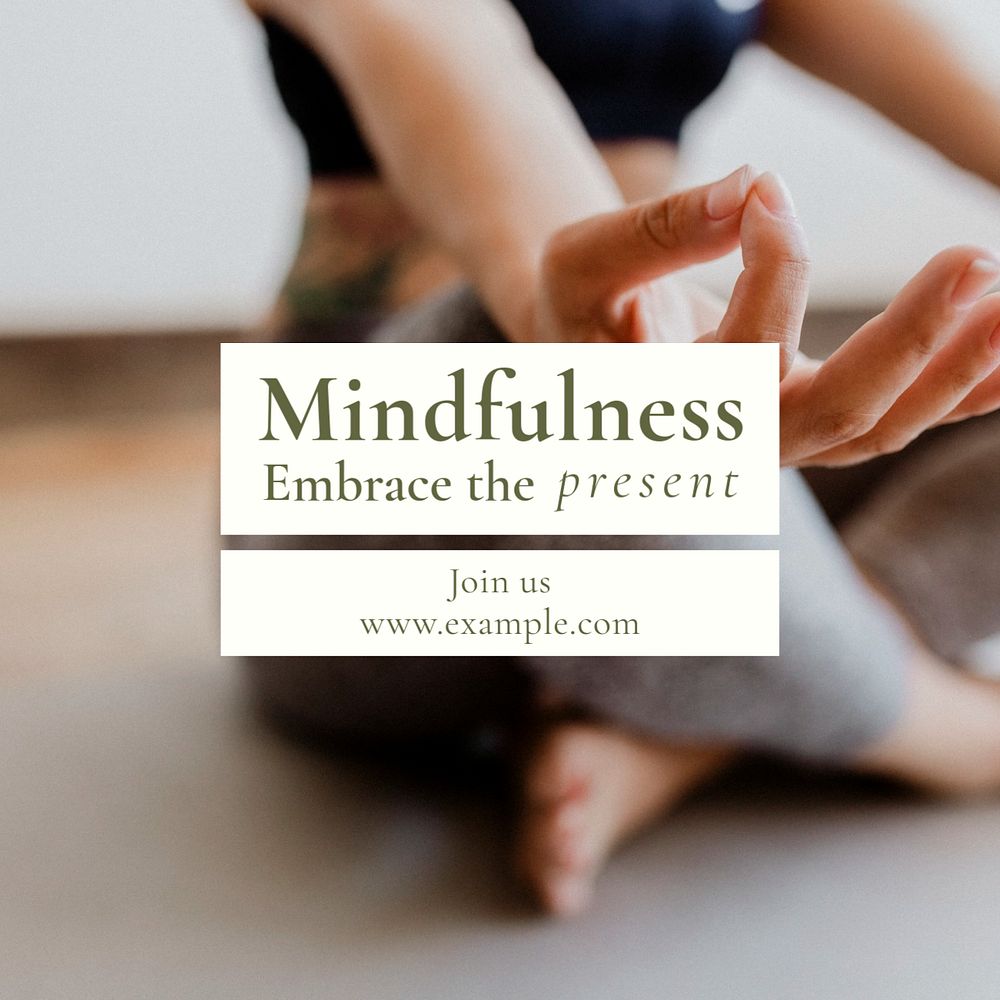 Mindfulness  Instagram post template, editable text