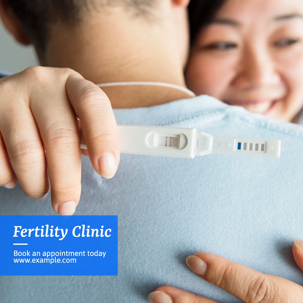 Fertility clinic Instagram post template, editable text