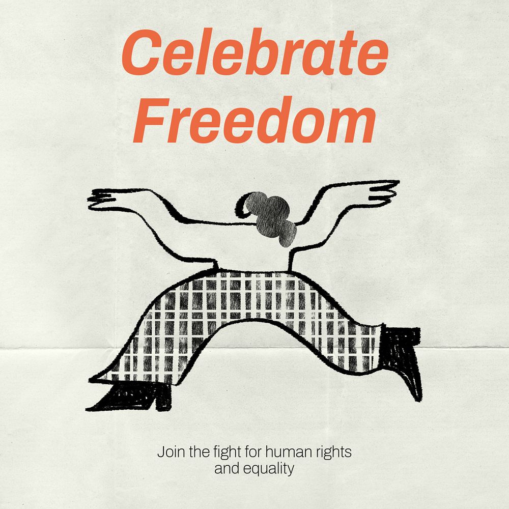 Celebrate freedom Instagram post template, editable text