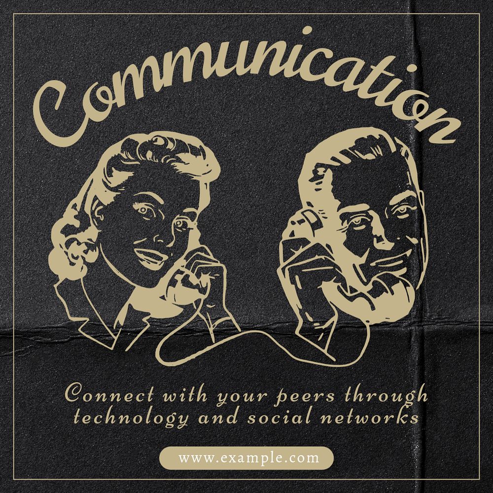 Communication tech Instagram post template, editable text