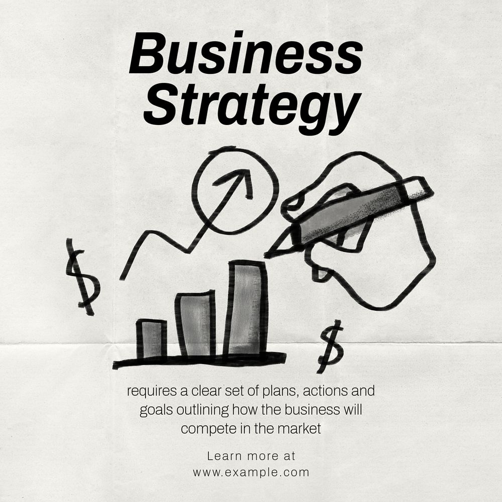 Business strategy Instagram post template, editable text