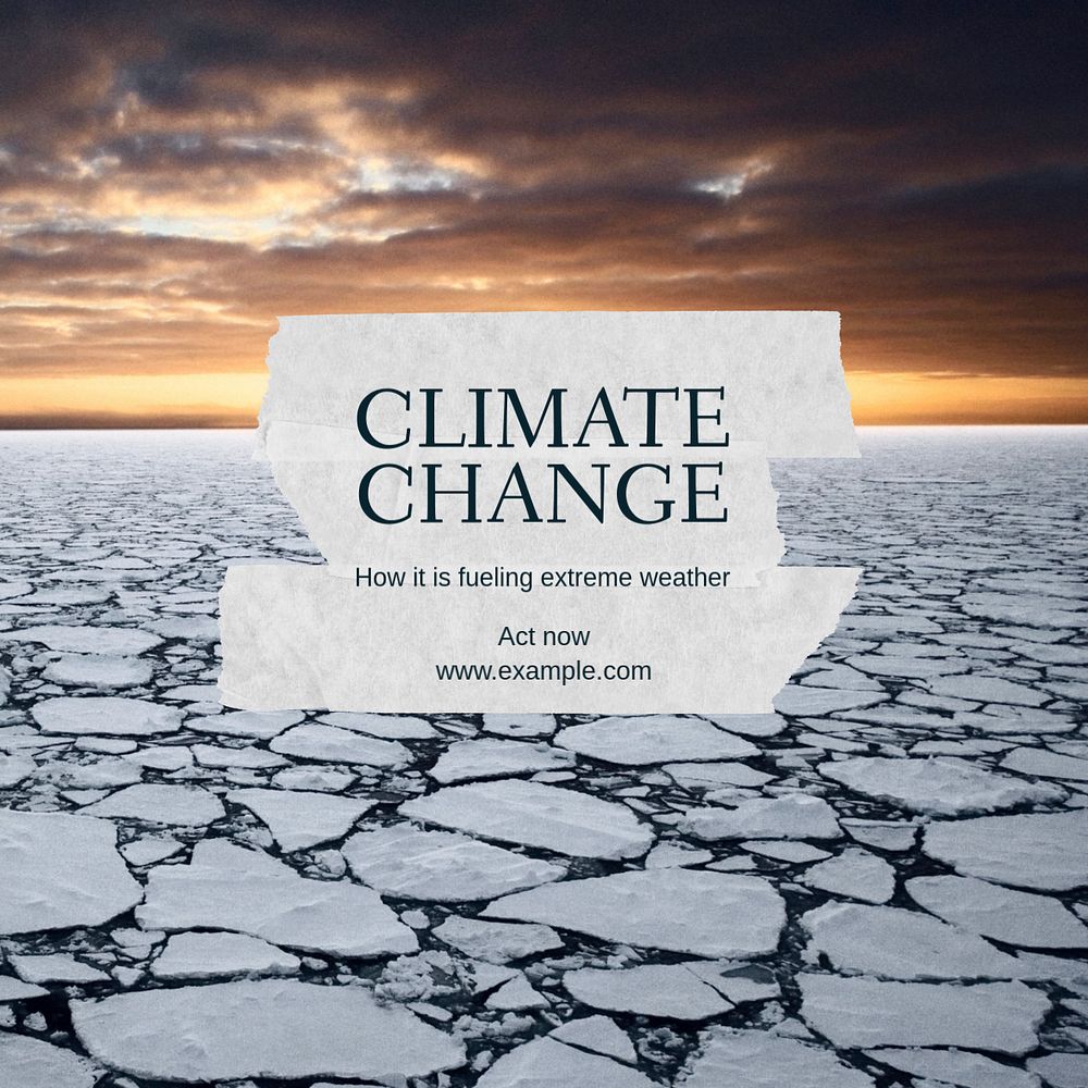 Climate change Instagram post template, editable text