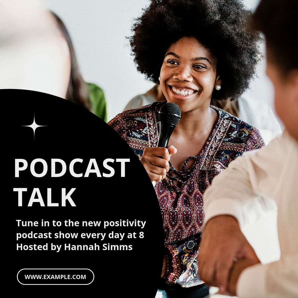 Podcast talk Instagram post template, editable text