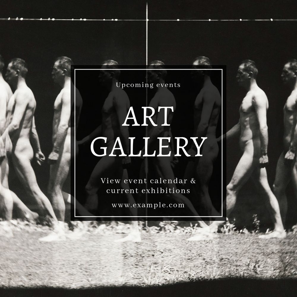 Art gallery events Instagram post template, editable text