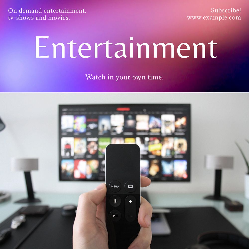 Entertainment Instagram post template, editable text