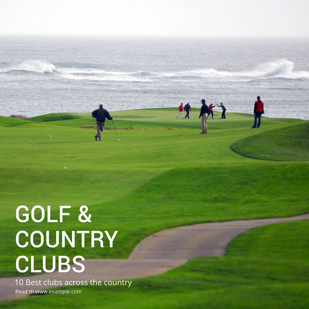 Golf & country club Instagram post template, editable text