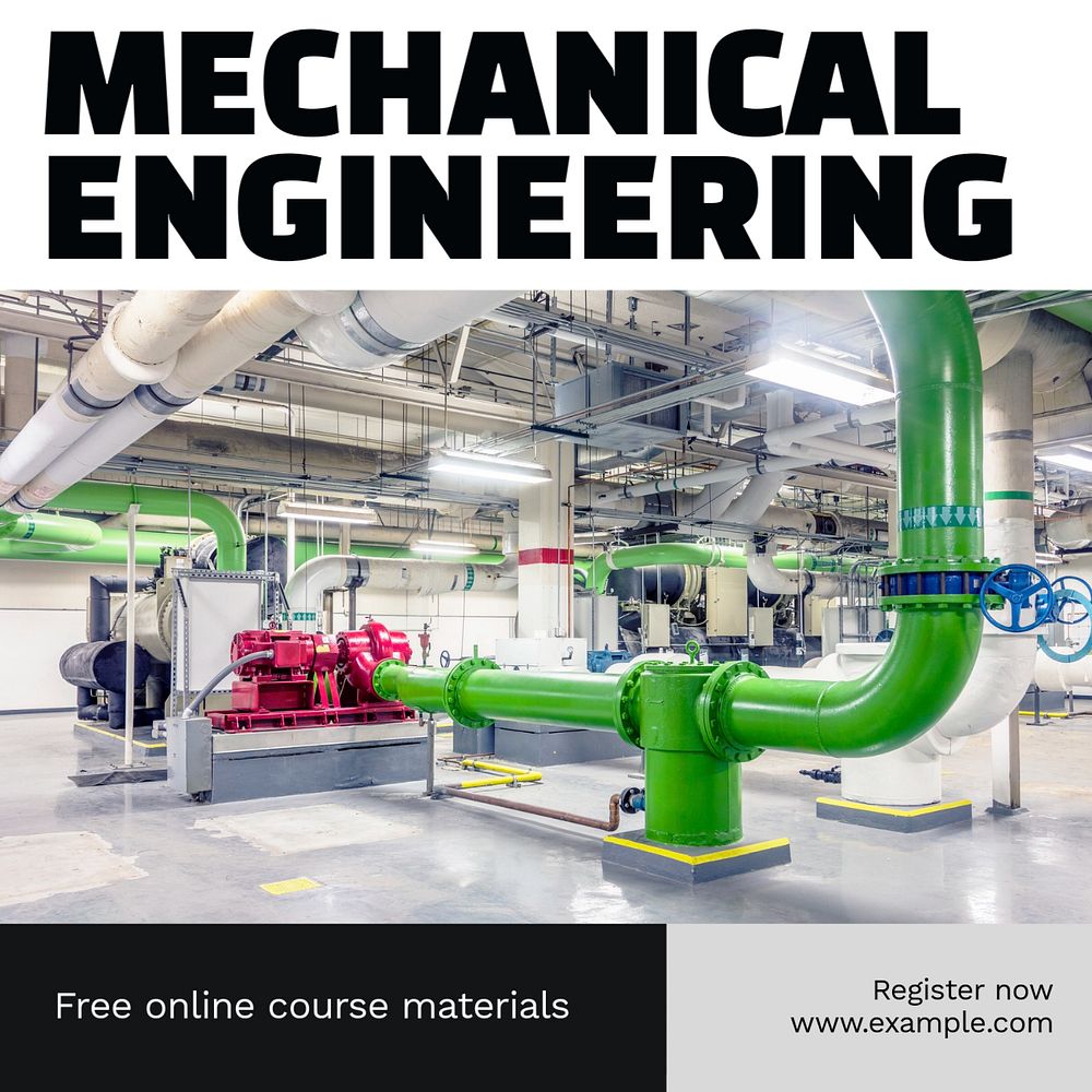 Mechanical engineering Instagram post template, editable text